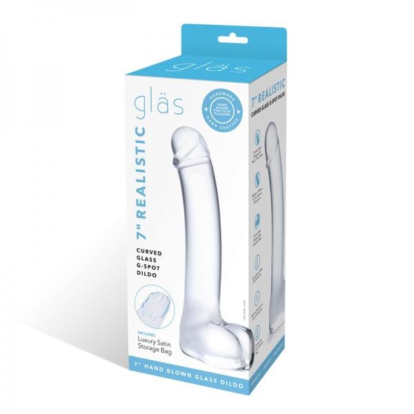 7in Realistic Curved Glass G - spot Dildo - The Pleasure Toys