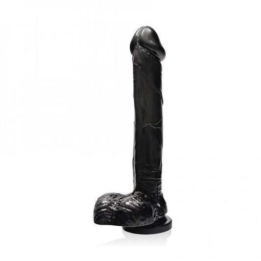 9 inches Cock with Balls & Suction Cup Black - The Pleasure Toys