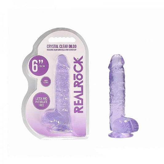 Realrock Realistic Dildo With Balls 6in Purple