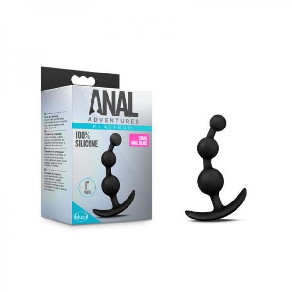 Anal Adventures Platinum Small Anal Beads Black - The Pleasure Toys